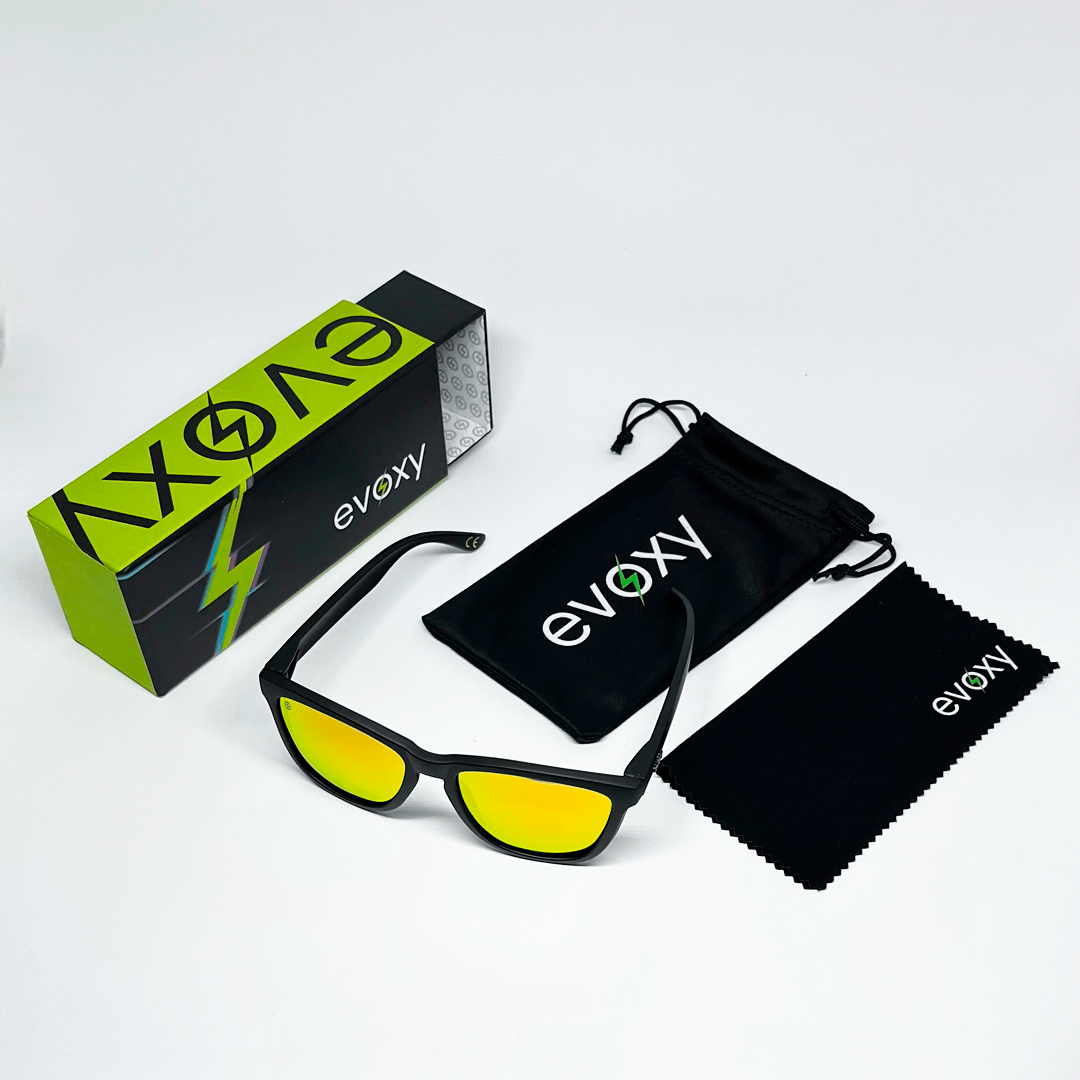 Óculos de Sol Corrida e Casual EVOXY Carbon Preto - Lentes Amarelas Óculos de Sol Corrida e Casual EVOXY Carbon Preto - Lentes Amarelas