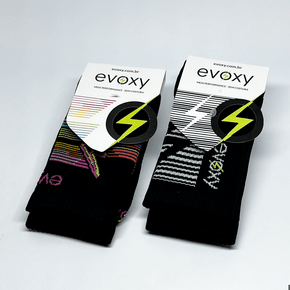 Kit EVOXY 02 Pares Meia Performance Preta