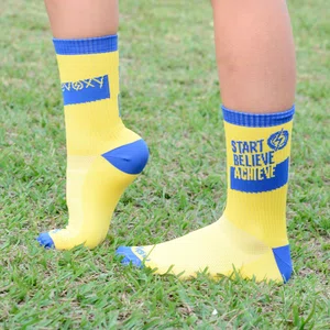 Meia Para Corrida EVOXY Performance Believe Amarela Cano Médio