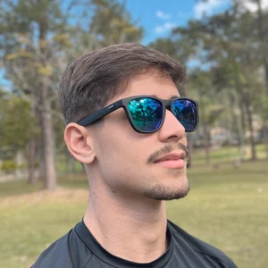 Óculos de Sol Corrida e Casual EVOXY Carbon Preto - Lentes Azuis