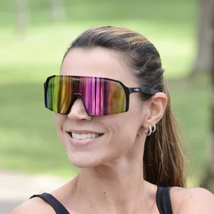 Óculos de Sol Esportivo EVOXY Orbit Preto - Lentes Vermelhas