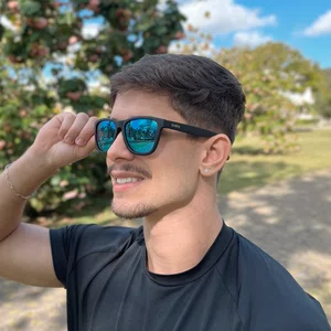 Óculos de Sol Corrida e Casual EVOXY Pulse Square Preto - Lentes Azuis