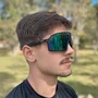 Óculos de Sol Esportivo EVOXY Orbit Preto - Lentes Verdes