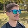 Óculos de Sol Corrida e Casual EVOXY Pulse Square Azul - Lentes Azuis