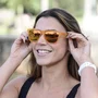 Óculos de Sol Corrida e Casual EVOXY Pulse Square Laranja - Lentes Douradas