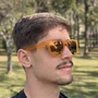Óculos de Sol Corrida e Casual EVOXY Pulse Square Laranja - Lentes Douradas