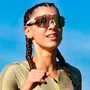 Óculos de Sol Esportivo EVOXY Raizon Air Branco - Lentes Champagne