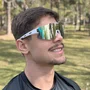 Óculos de Sol Esportivo EVOXY Raizon Air Branco - Lentes Champagne