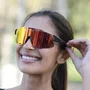 Óculos de Sol Esportivo EVOXY Raizon Air Preto - Lentes Vermelhas