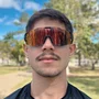 Óculos de Sol Esportivo EVOXY Raizon Air Preto - Lentes Vermelhas