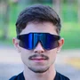 Óculos de Sol Esportivo EVOXY Raizon Full Preto - Lentes Azuis